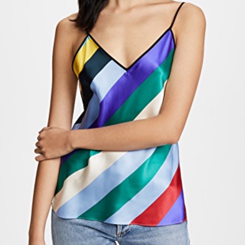 DVF Carson Stripe Silk Cami Tank
